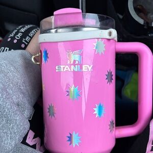 Stanley Pink Mug with Straw and Star Accents